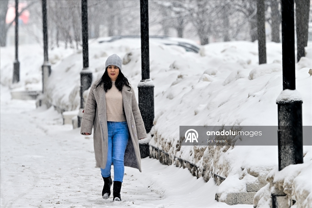 Moskova’da kar yağışı 