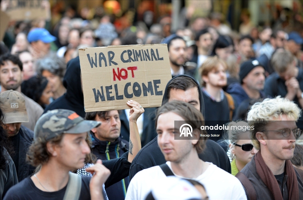 İsrail Cumhurbaşkanı Herzog'un Avustralya ziyaretinin son gününde de protestolar düzenlendi