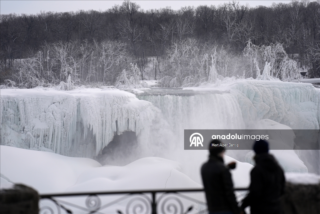 Ниагарский водопад частично замерз