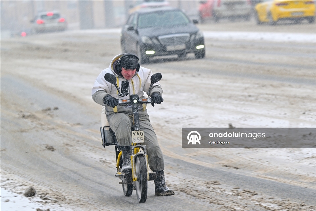 Moskova’da kar yağışı 