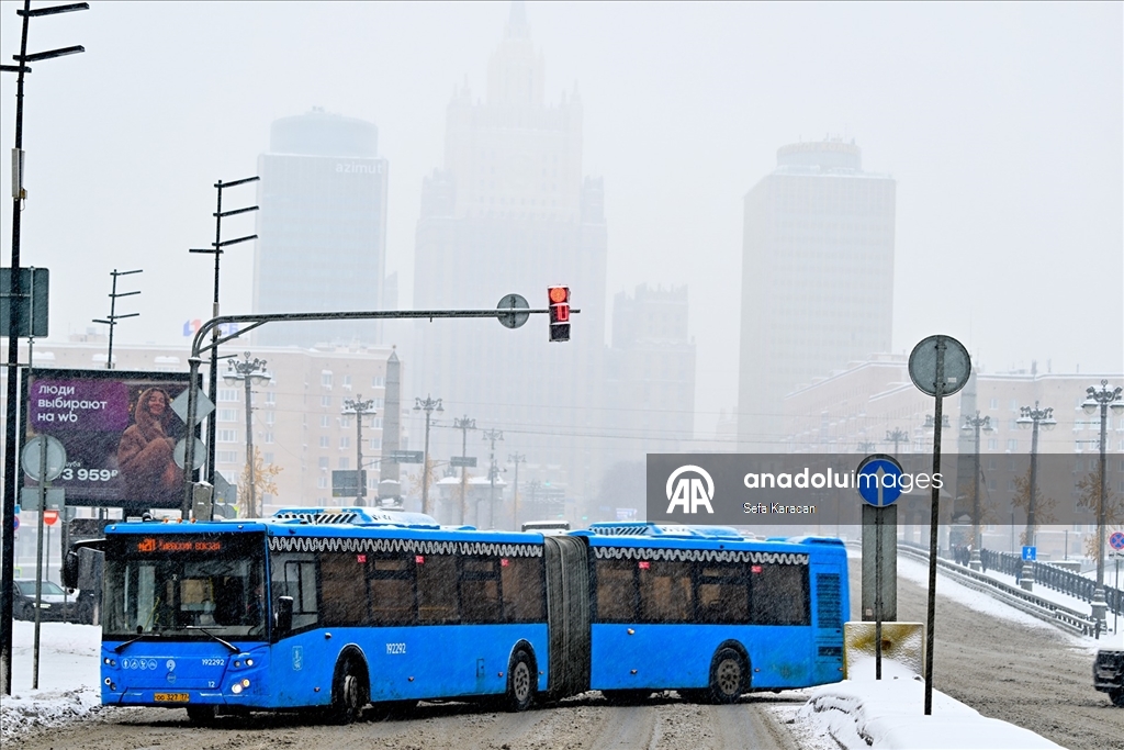 Moskova’da kar yağışı 