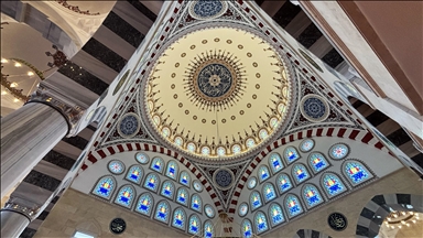 Türkiye'nin destekleriyle inşa edilen Üsküp Camisi'ndeki çalışmalarda sona yaklaşılıyor