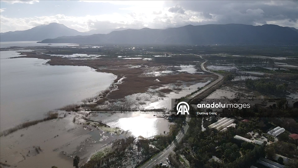 Muğla'da Köyceğiz Gölü taştı ev ve iş yerlerini su bastı