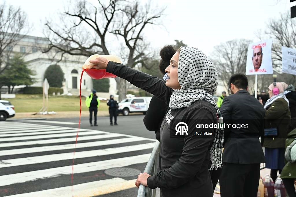 Gazze Barış Kurulu Toplantısı ABD’nin Başkenti Washington’da Protesto Edildi