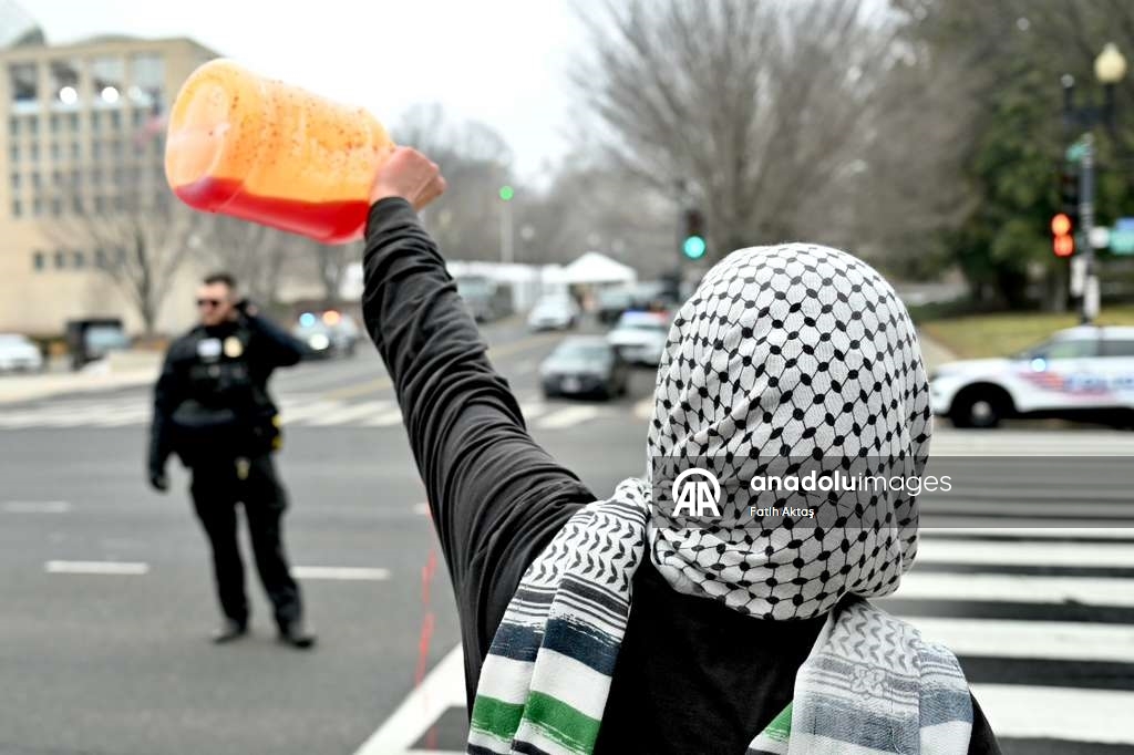 Gazze Barış Kurulu Toplantısı ABD’nin Başkenti Washington’da Protesto Edildi