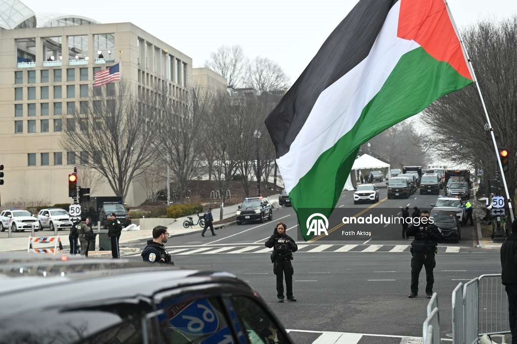 Gazze Barış Kurulu Toplantısı ABD’nin Başkenti Washington’da Protesto Edildi