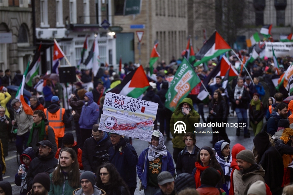 İrlanda'da Filistinliler için ulusal protesto