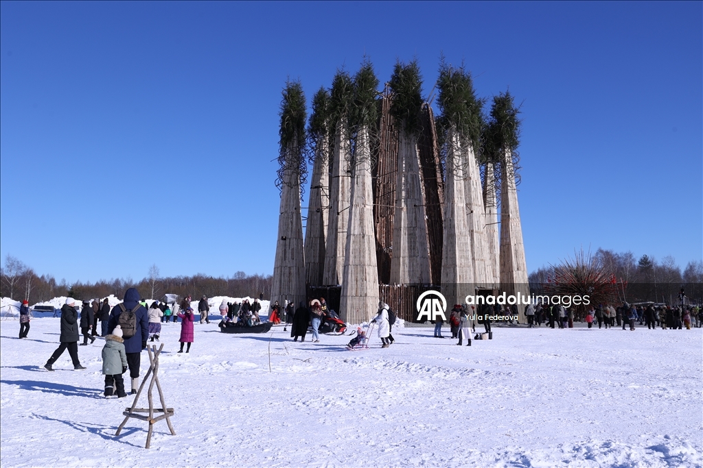 В Калужской области РФ отпраздновали Масленицу