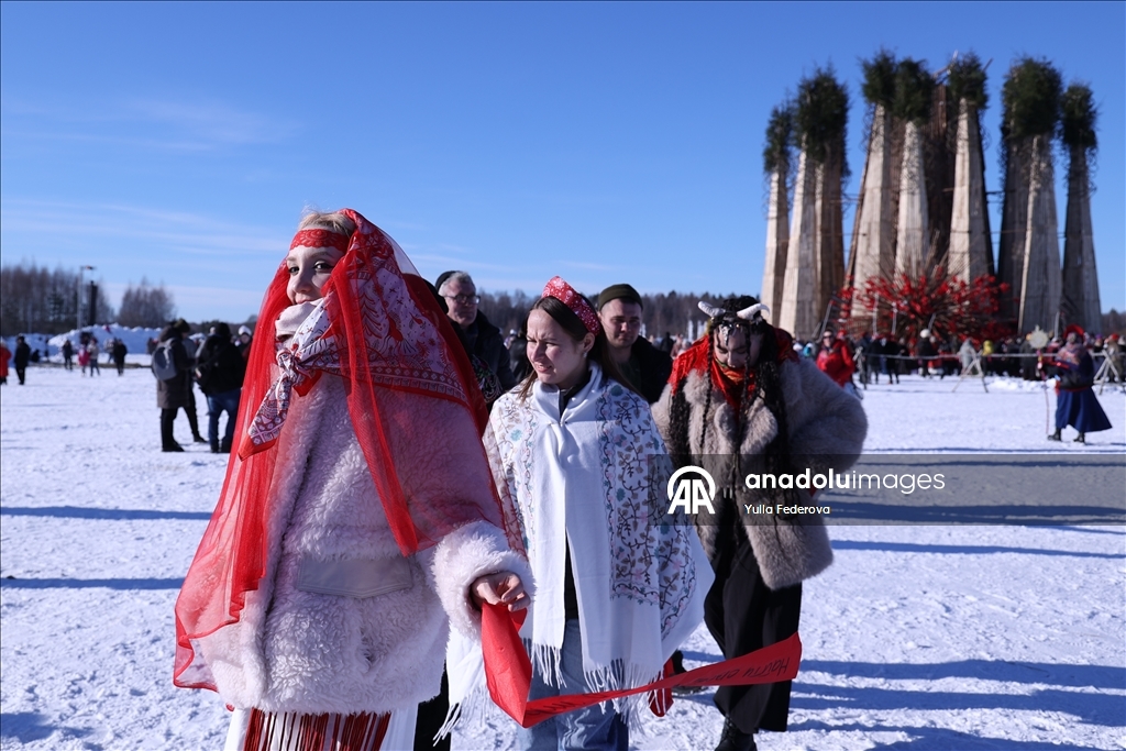 В Калужской области РФ отпраздновали Масленицу