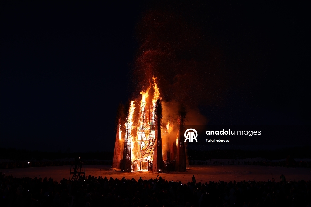 В Калужской области РФ отпраздновали Масленицу