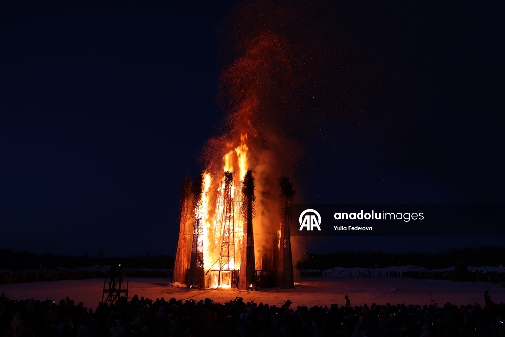 В Калужской области РФ отпраздновали Масленицу