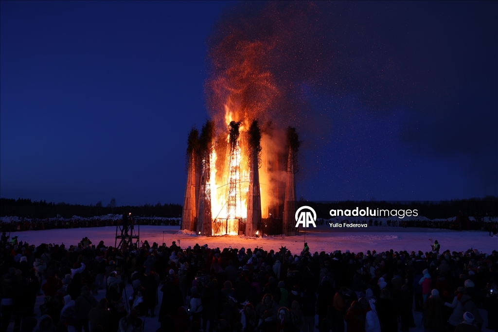 В Калужской области РФ отпраздновали Масленицу