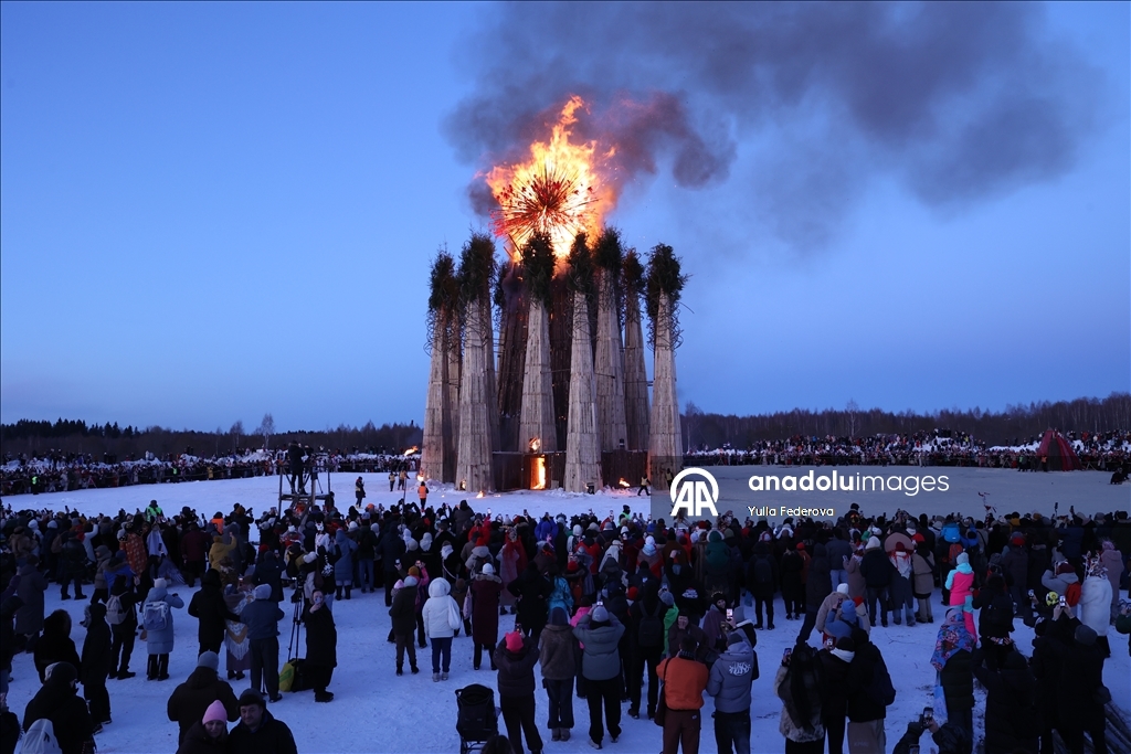 В Калужской области РФ отпраздновали Масленицу