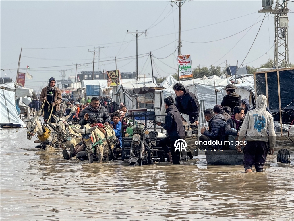 Heavy rainfall caused flooding in Gaza