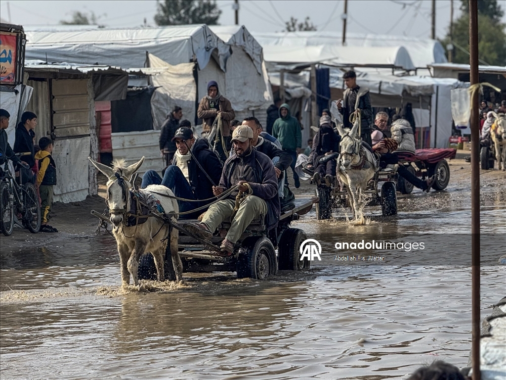 Heavy rainfall caused flooding in Gaza