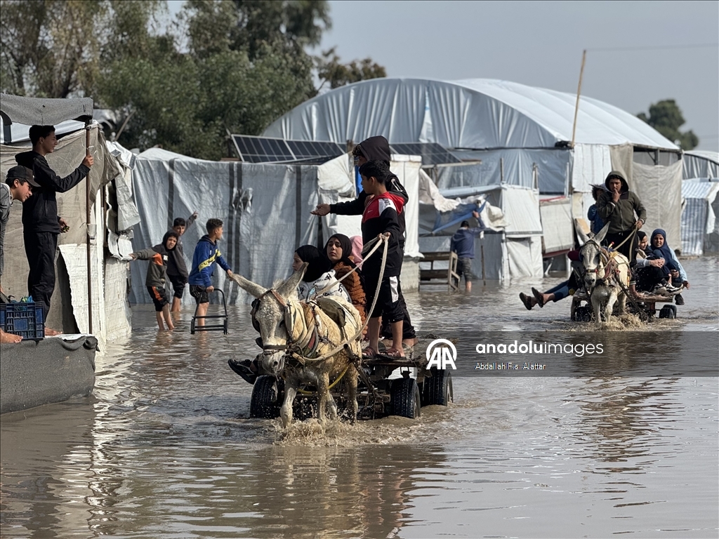 Heavy rainfall caused flooding in Gaza
