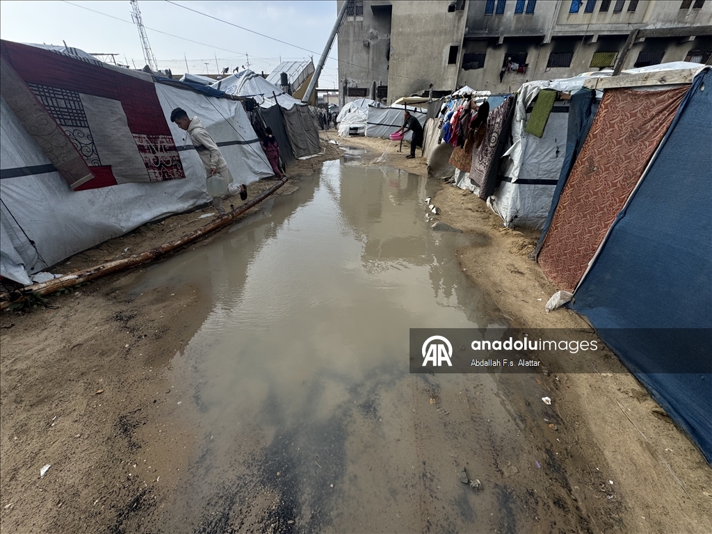 Heavy rainfall caused flooding in Gaza