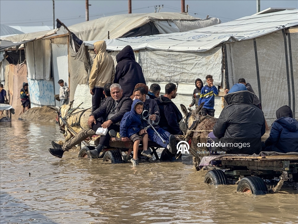 Heavy rainfall caused flooding in Gaza