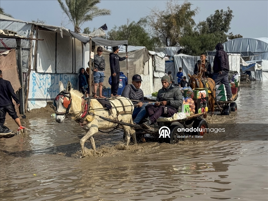 Heavy rainfall caused flooding in Gaza