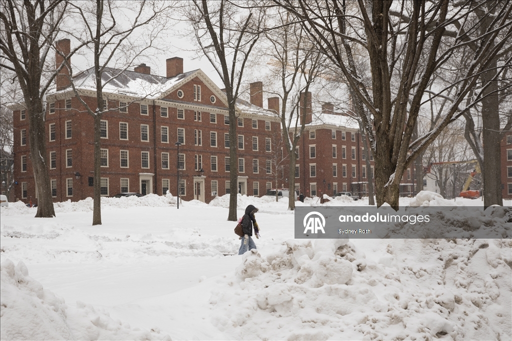 ABD'nin Massachusetts eyaletinde kar yağışı etkili oldu