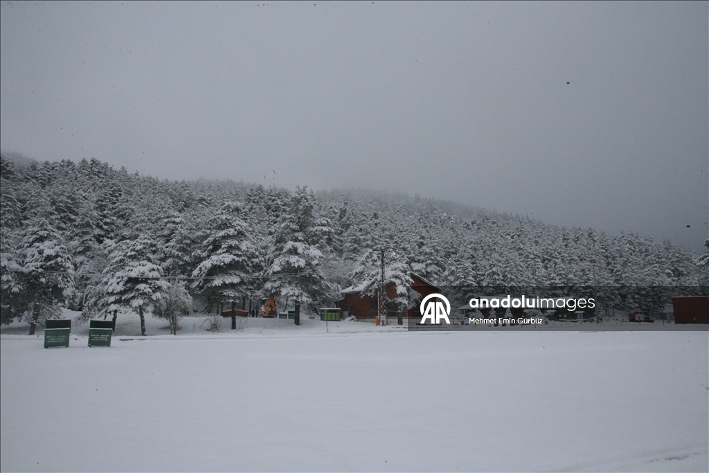 Bolu'nun yüksek kesimlerinde kar etkili oldu