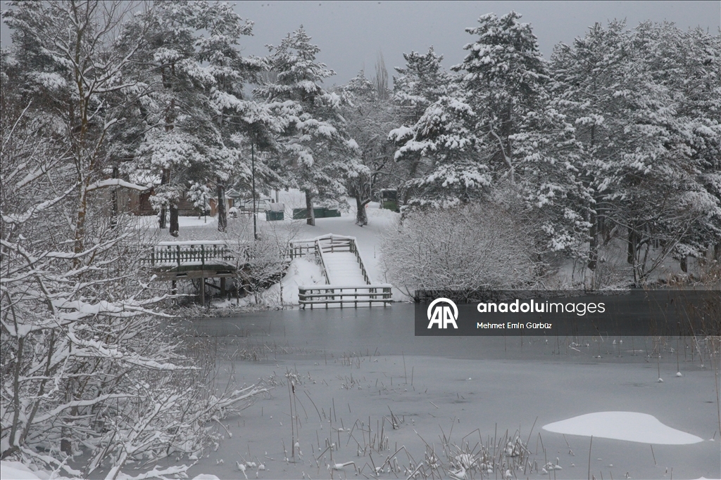 Bolu'nun yüksek kesimlerinde kar etkili oldu