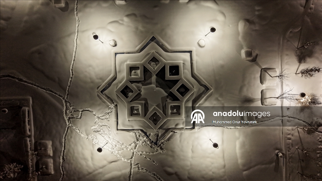 Karla kaplanan Erzurum havadan görüntülendi