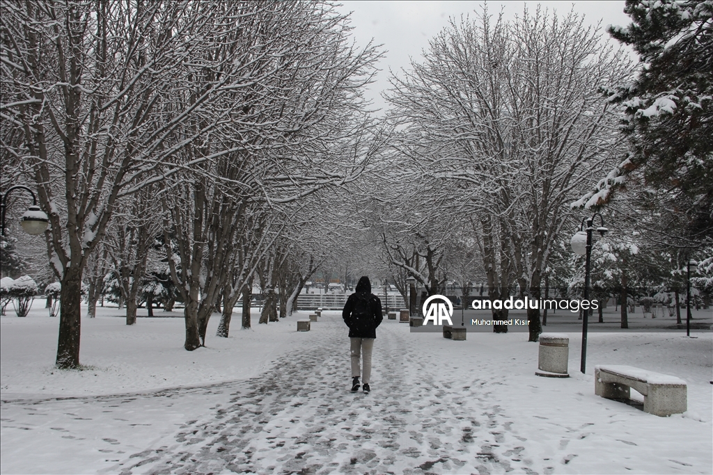 Kayseri'de kar etkili oluyor