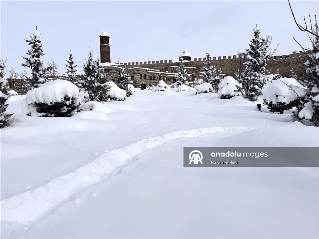Erzurum'da soğuk hava etkili oluyor