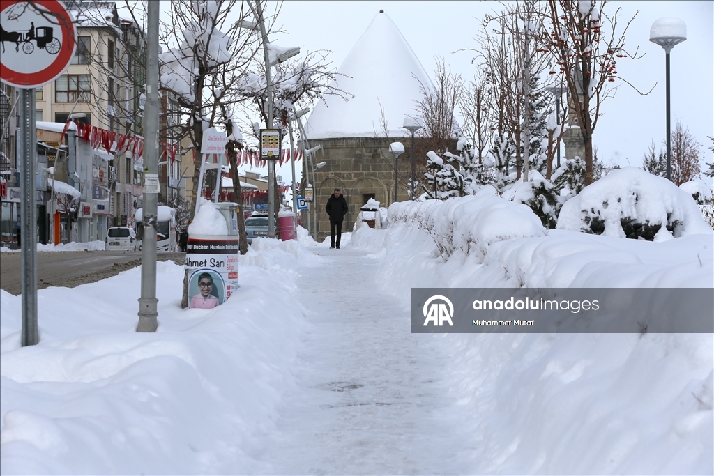 Erzurum'da soğuk hava etkili oluyor
