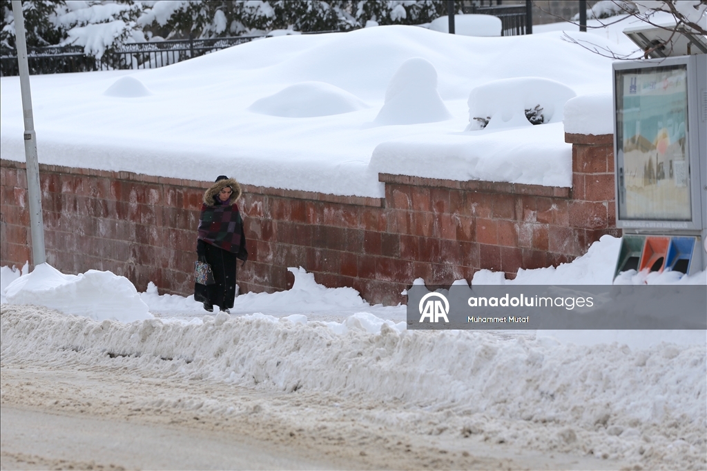 Erzurum'da soğuk hava etkili oluyor