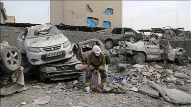 AA ekibi, İsrail-ABD saldırısında hedef alınan başkent Tahran’daki Risalet Meydanı çevresini görüntüledi