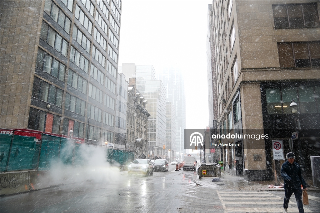 Сильный снегопад накрыл Торонто