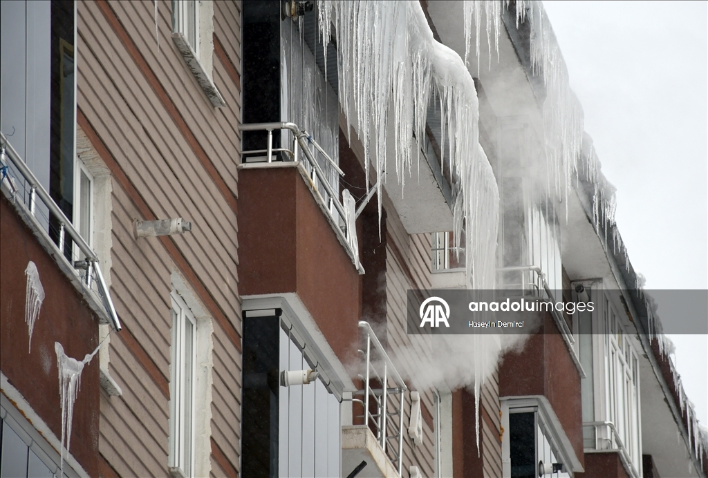 Kars'ta kar yağışı ve soğuk hava etkili oldu