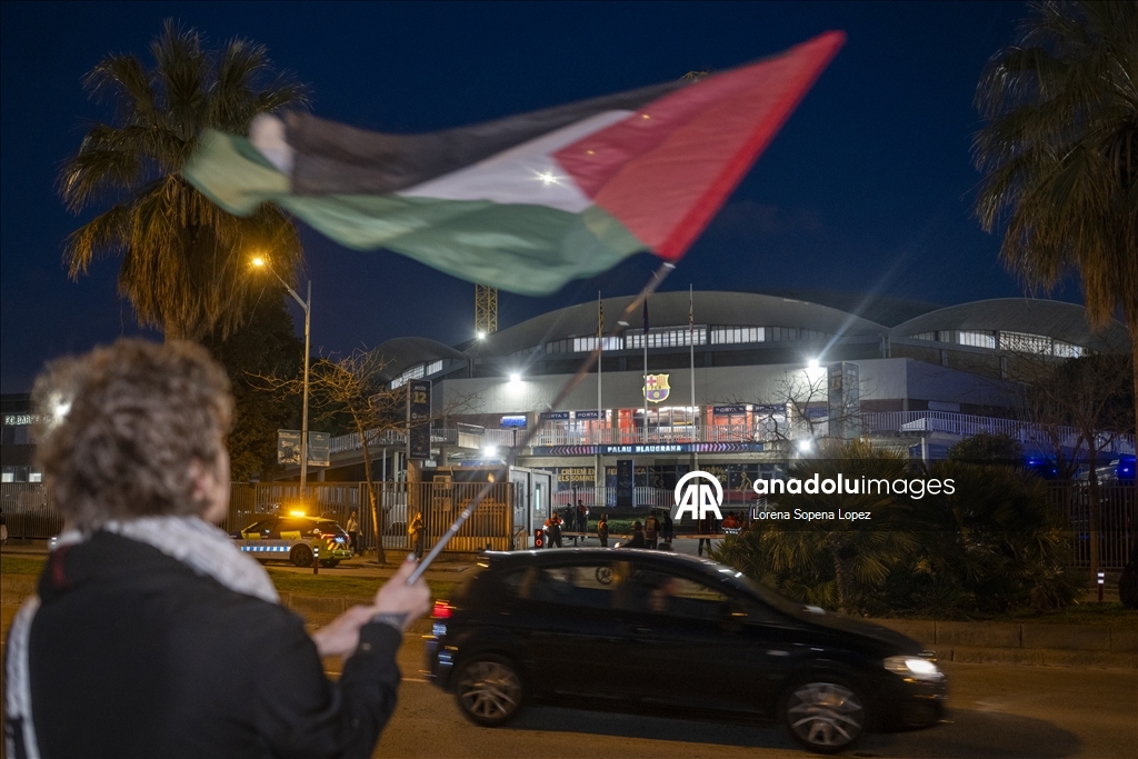 В Барселоне прошел протест против «Хапоэля» из Тель-Авива перед матчем Евролиги