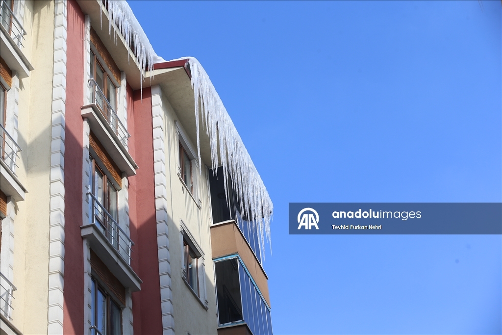 Erzurum'da kar yağışı ve soğuk hava etkili oldu