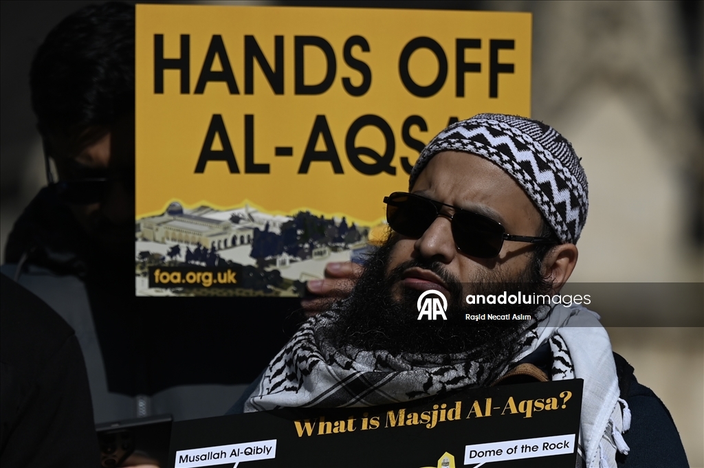 Mescid-i Aksa'nın kapatılması Londra’da protesto edildi