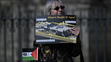 Mescid-i Aksa'nın kapatılması Londra’da protesto edildi
