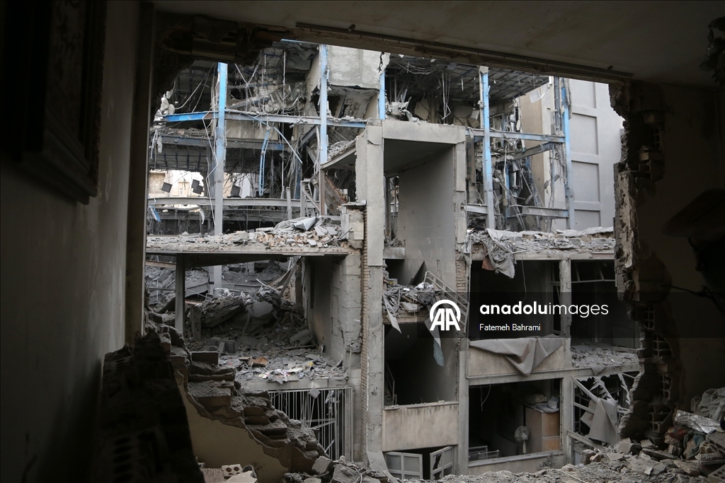 Tahran'ın güneyindeki Cevadiye ve Beryanek bölgesinde, ABD-İsrail saldırıları nedeniyle büyük yıkım oluştu