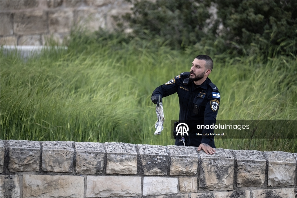 İran'ın misillemesi sırasında bir füze parçası, Doğu Kudüs'ün Eski Şehir bölgesine düştü