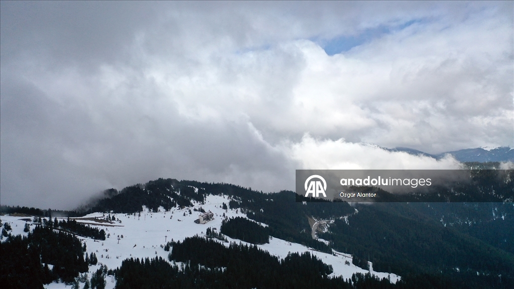 Ilgaz Dağı'nda sis havadan görüntülendi