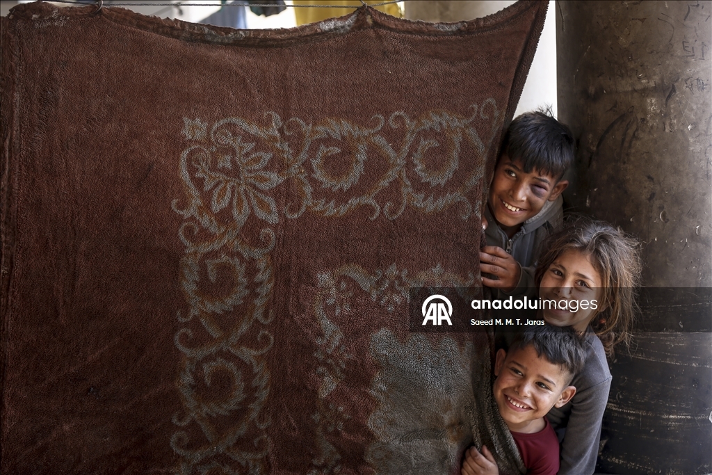 Перемещенные палестинцы в городе Газа укрылись на территории университетского городка