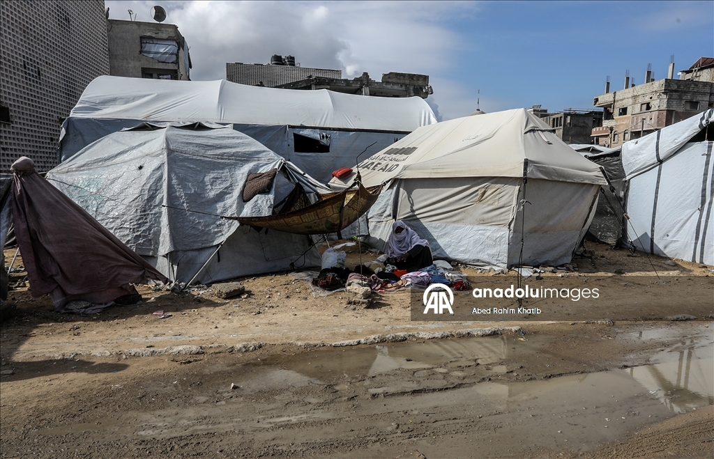 Gazze'de yerinden edilen Filistinliler yaşam mücadelesi veriyor