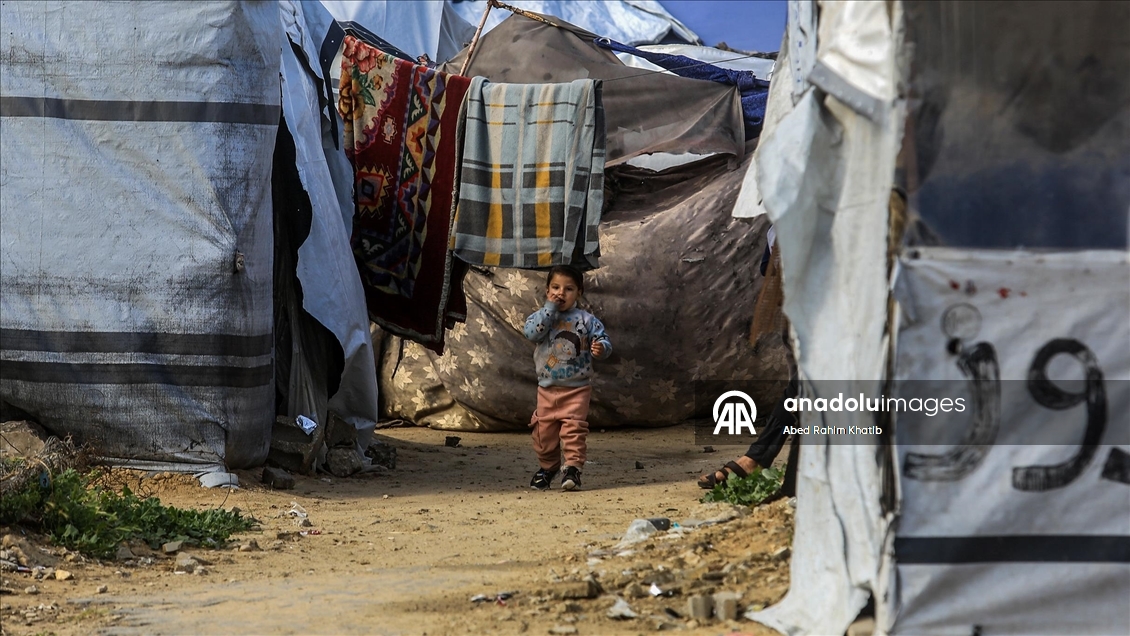 Gazze'de yerinden edilen Filistinliler yaşam mücadelesi veriyor