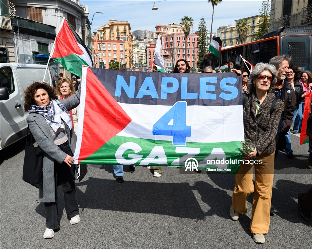 Napoli’de Gazze’ye giden filo için destek gösterisi düzenlendi  