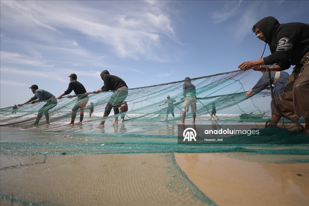 Gazze'deki Filistinli balıkçılar tehlikeli olmasına rağmen mesleklerine devam ediyor