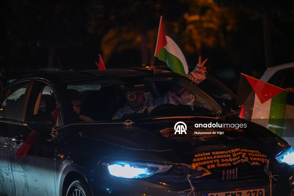 İstanbul'da "Gazze İçin Araç Konvoyu" düzenlendi