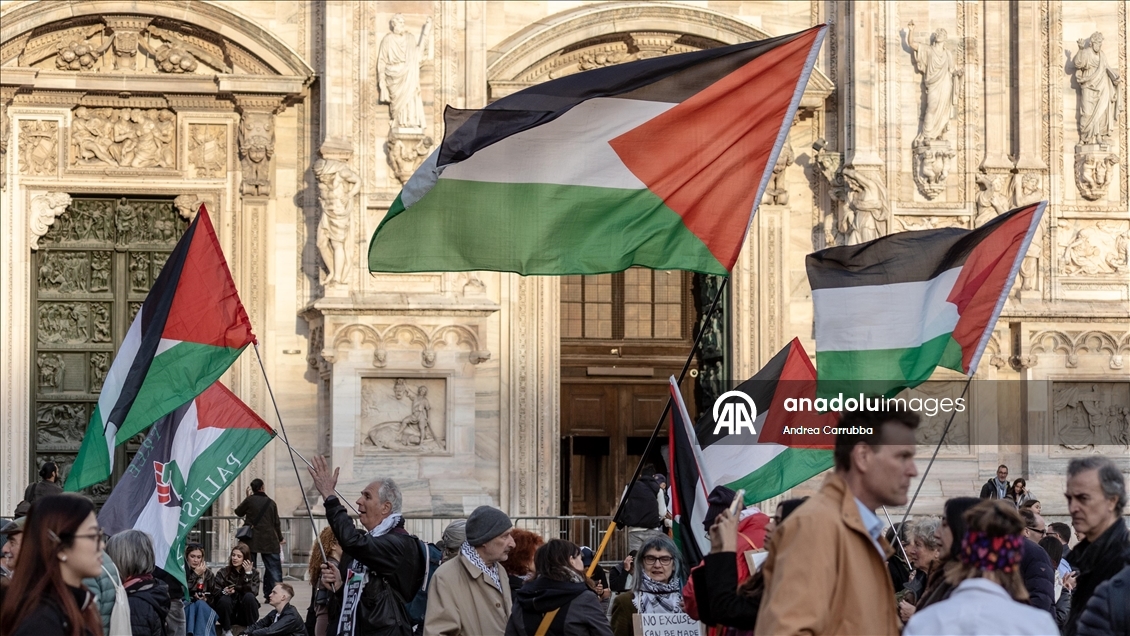 İsrail'in Filistinli esirleri hedef alan "idam yasası" İtalya'da protesto edildi