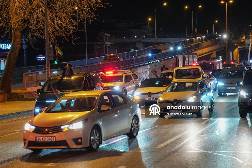 İstanbul'da "Gazze İçin Araç Konvoyu" düzenlendi