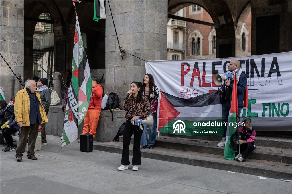 İsrail'in Filistinli esirleri hedef alan "idam yasası" İtalya'da protesto edildi